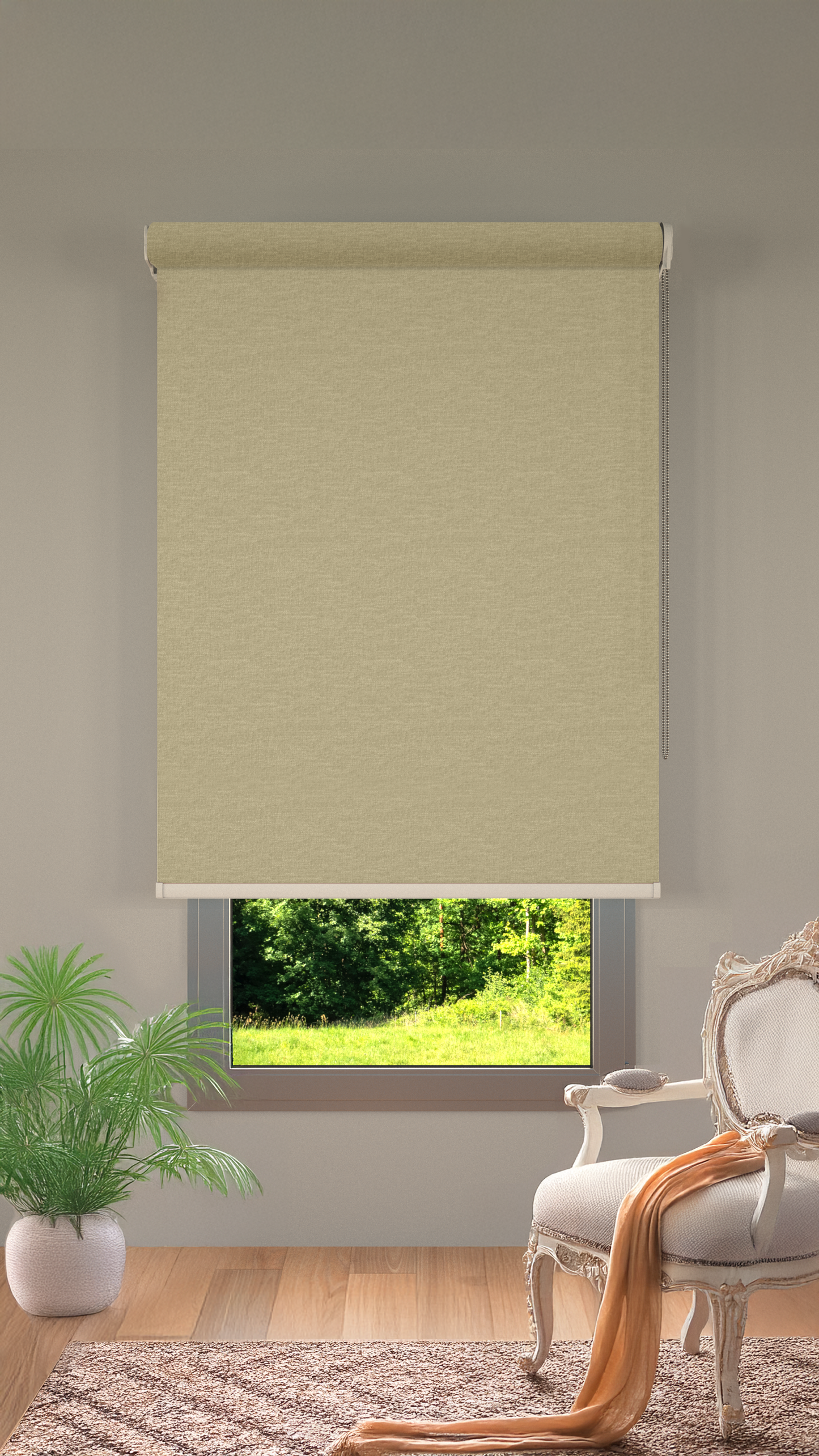 Rolgordijn Semi Transparant Donker-Beige