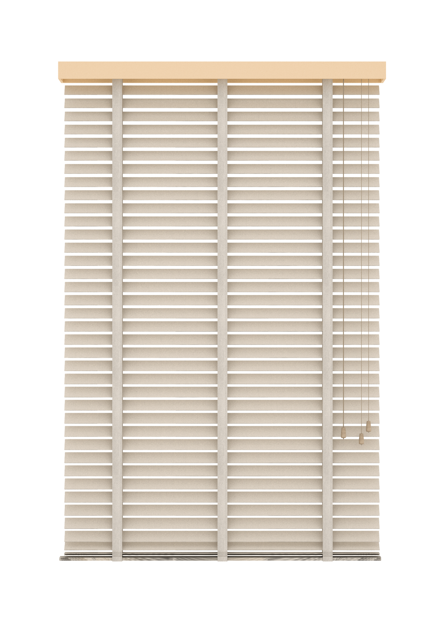 Basswood Jaloezie met Ladderband 35mm Parel-wit