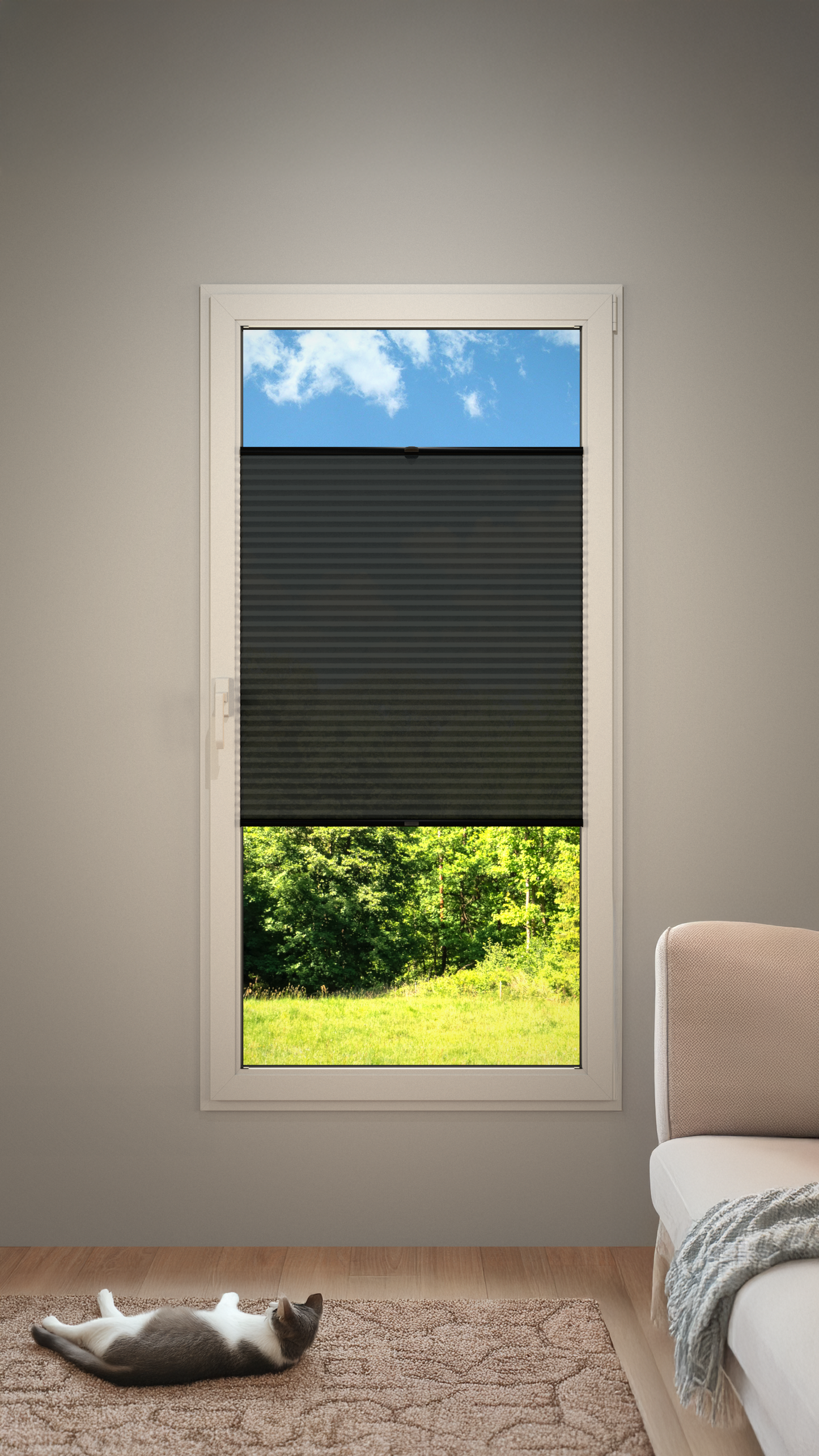 Plisse Gordijn Semi Transparant Beige