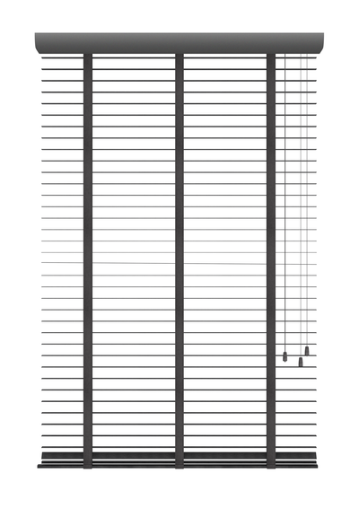 Bamboe Jaloezie met Ladderband 65mm Zwart