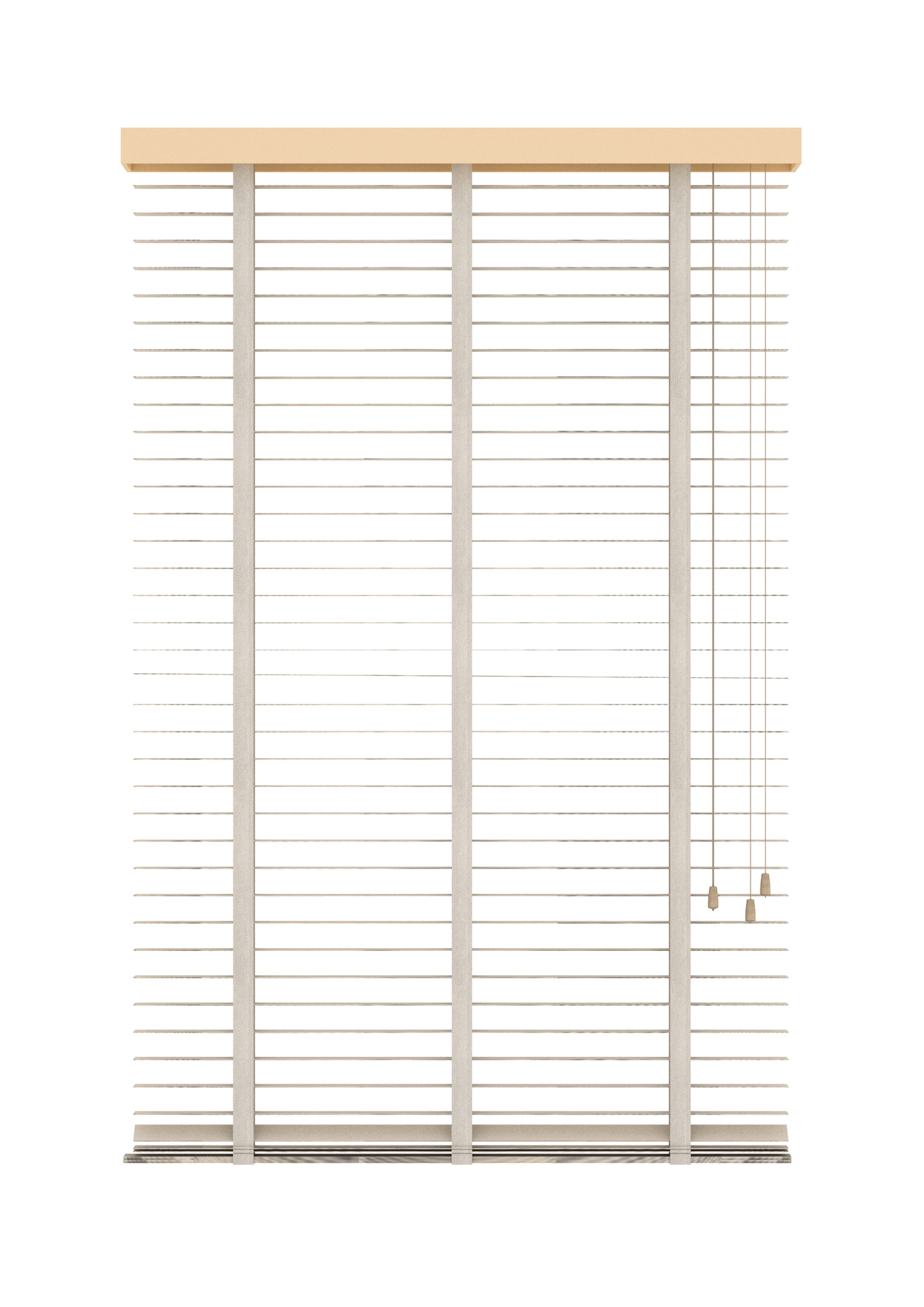 Basswood Jaloezie met Ladderband 65mm Parel-wit