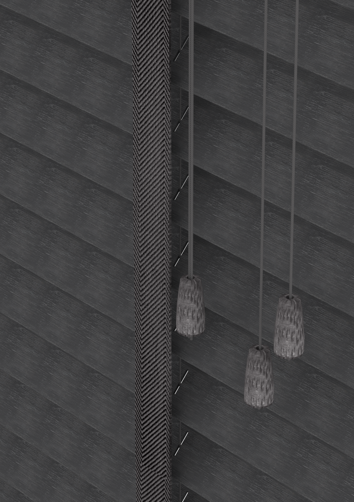 Bamboe Jaloezie met Ladderband 50mm Zwart