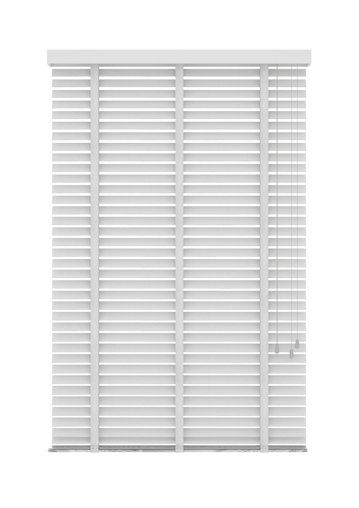 Bamboe Jaloezie met Ladderband 65mm wit