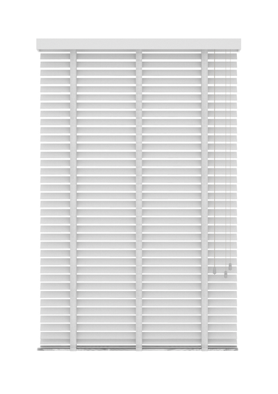 Bamboe Jaloezie met Ladderband 65mm wit