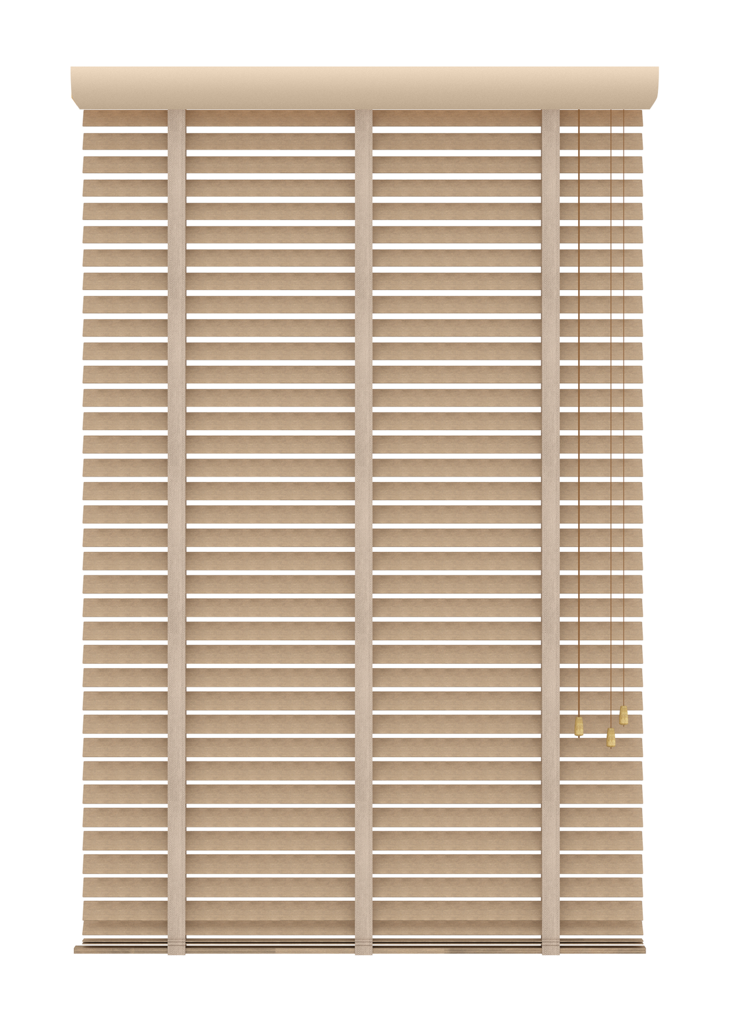 Bamboe Jaloezie met Ladderband 65mm taupe
