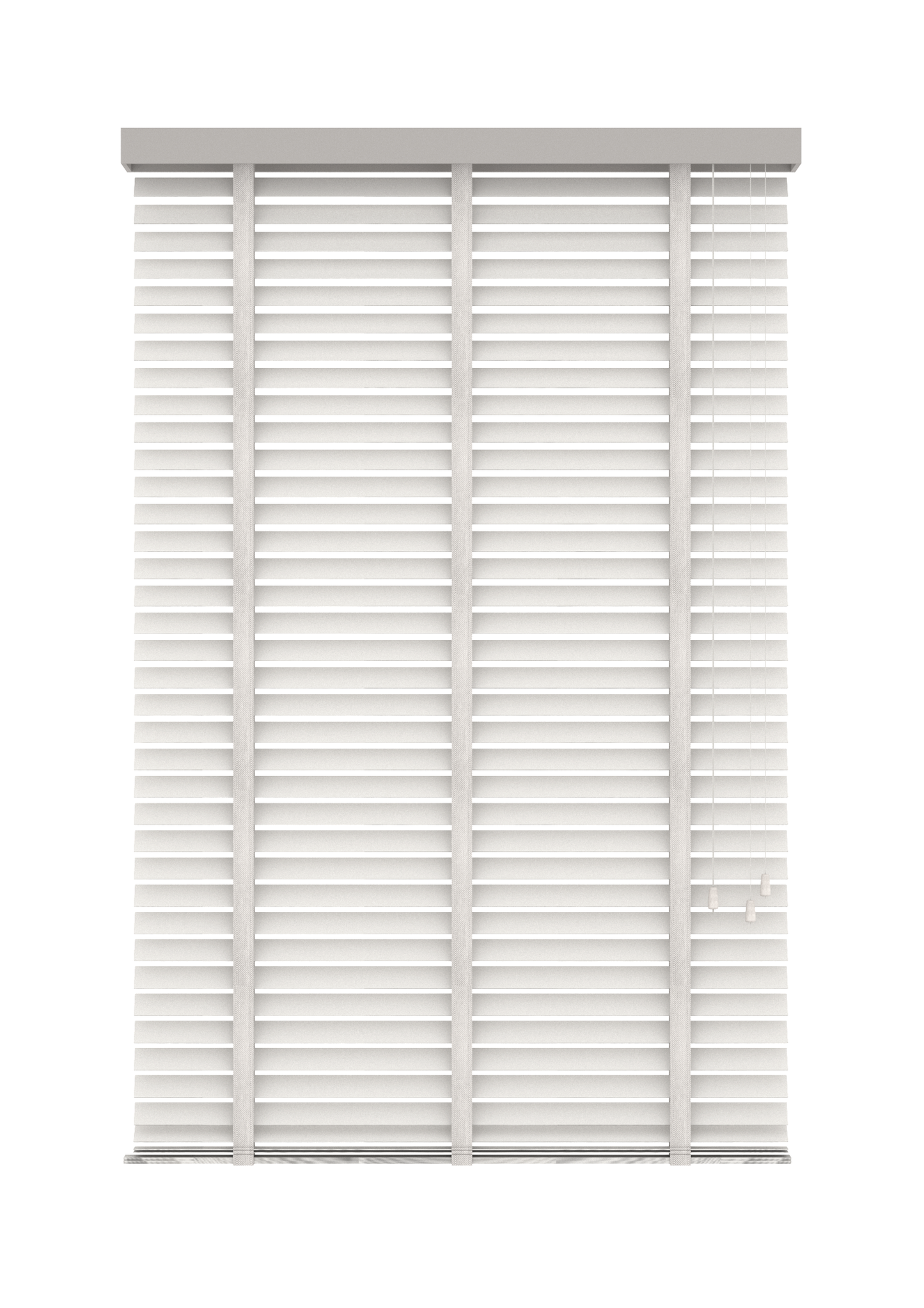 Basswood Jaloezie met Ladderband 65mm Wit