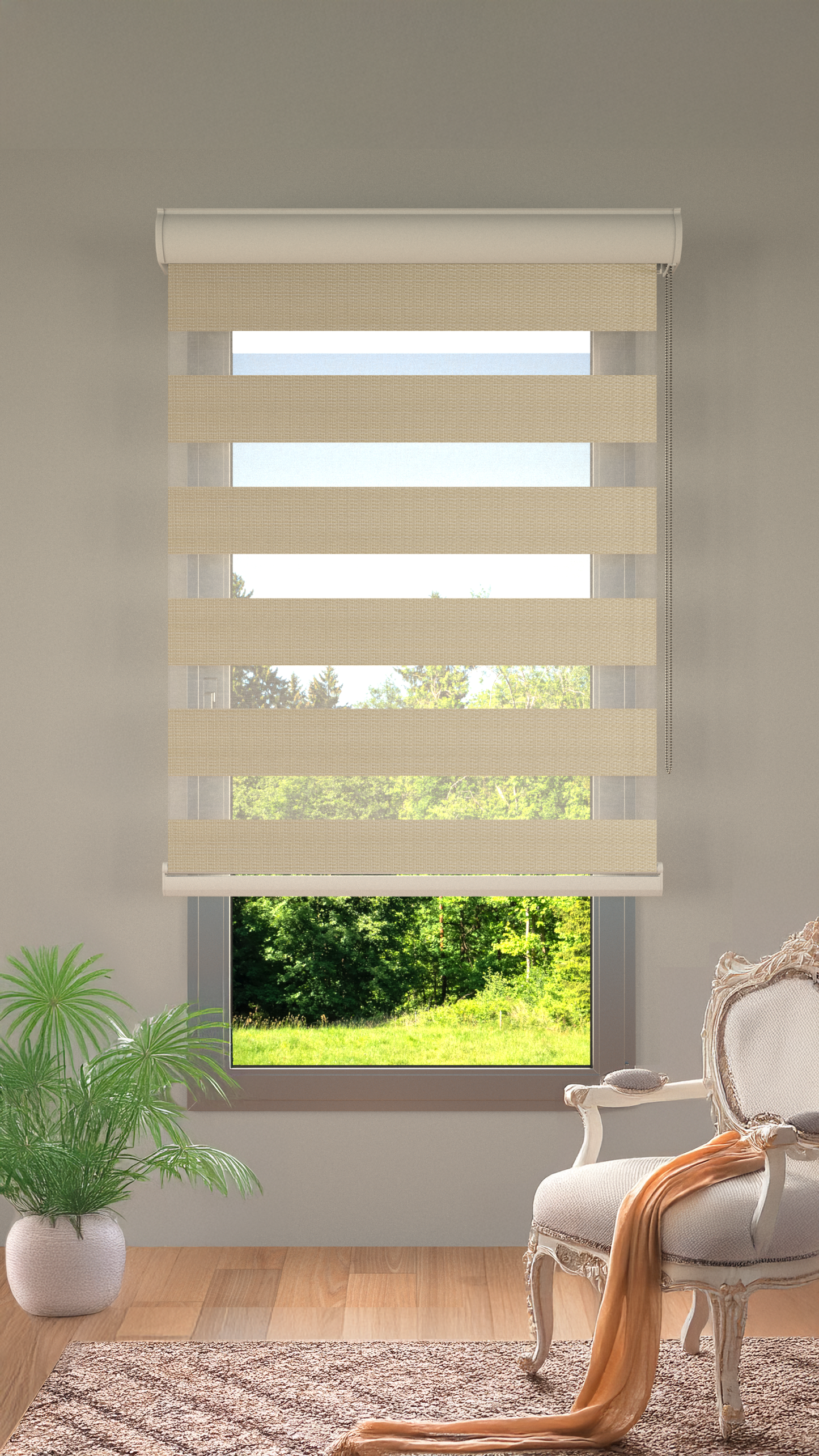 Duo Rolgordijn Verduisterend Beige