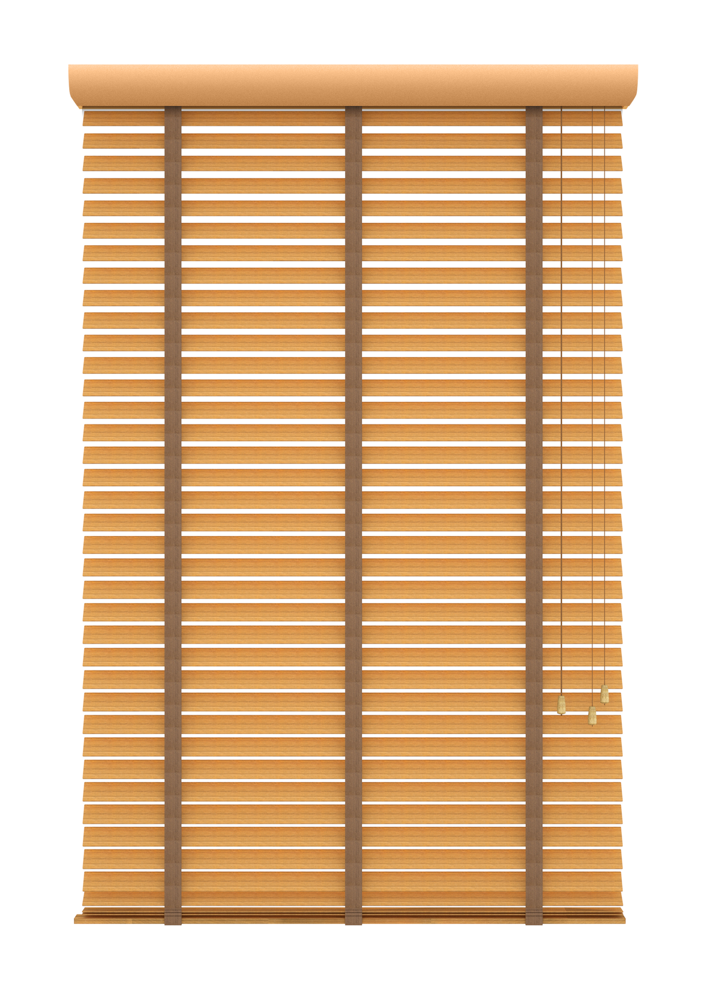 Bamboe Jaloezie met Ladderband 65mm eik