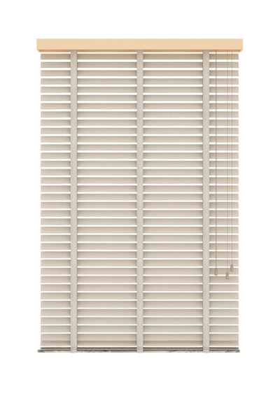 Basswood Jaloezie met Ladderband 65mm Parel-wit