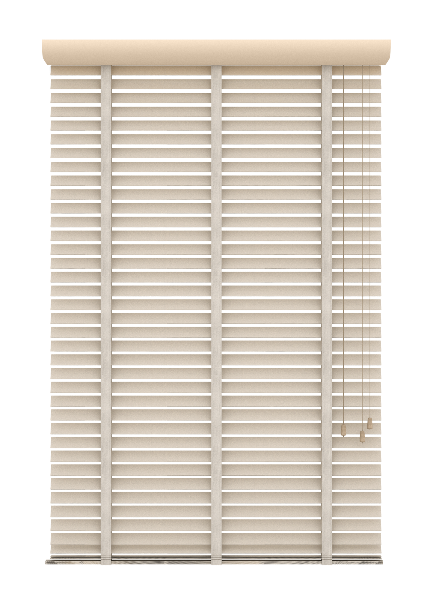 Bamboe Jaloezie met Ladderband 65mm Parel-wit