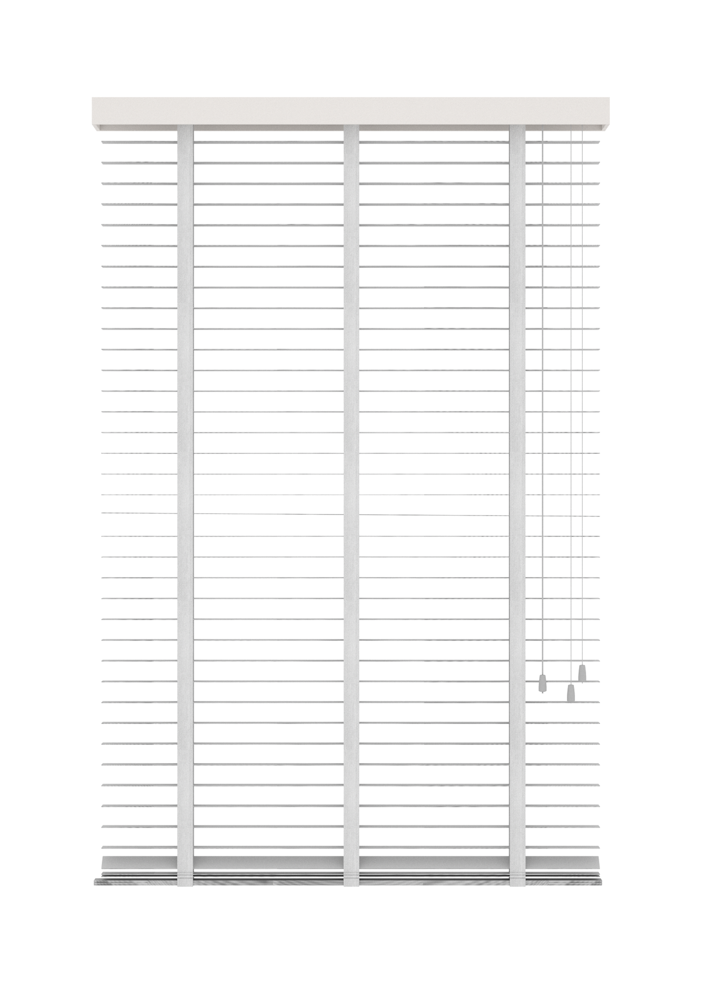 Basswood Jaloezie met Ladderband 35mm Wit