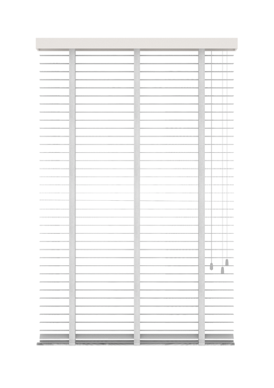Basswood Jaloezie met Ladderband 35mm Wit