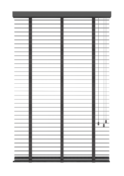 Bamboe Jaloezie zonder Ladderband 35mm Zwart