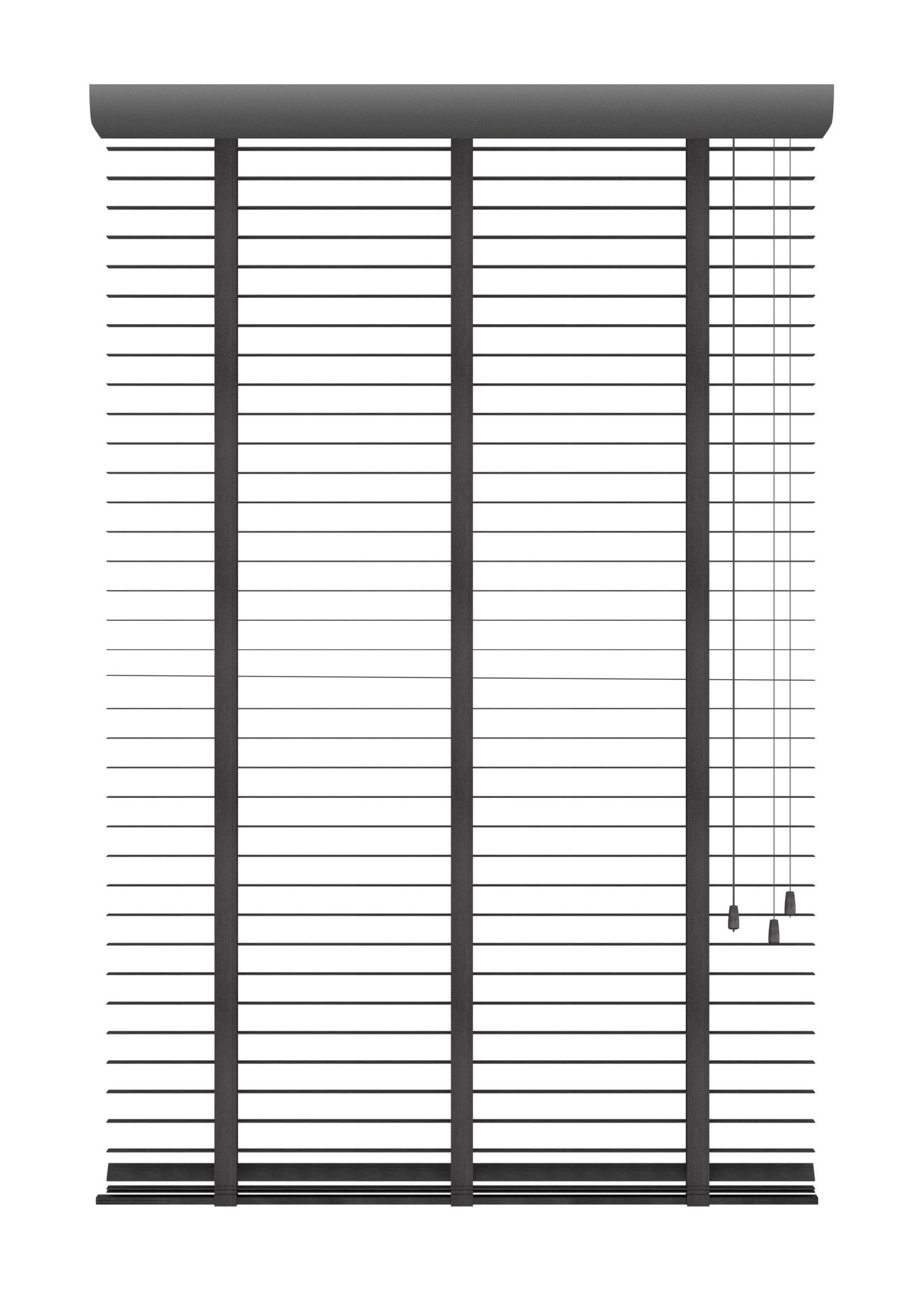 Bamboe Jaloezie met Ladderband 65mm Zwart