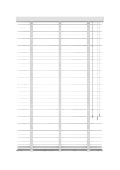 Bamboe Jaloezie met Ladderband 50mm wit