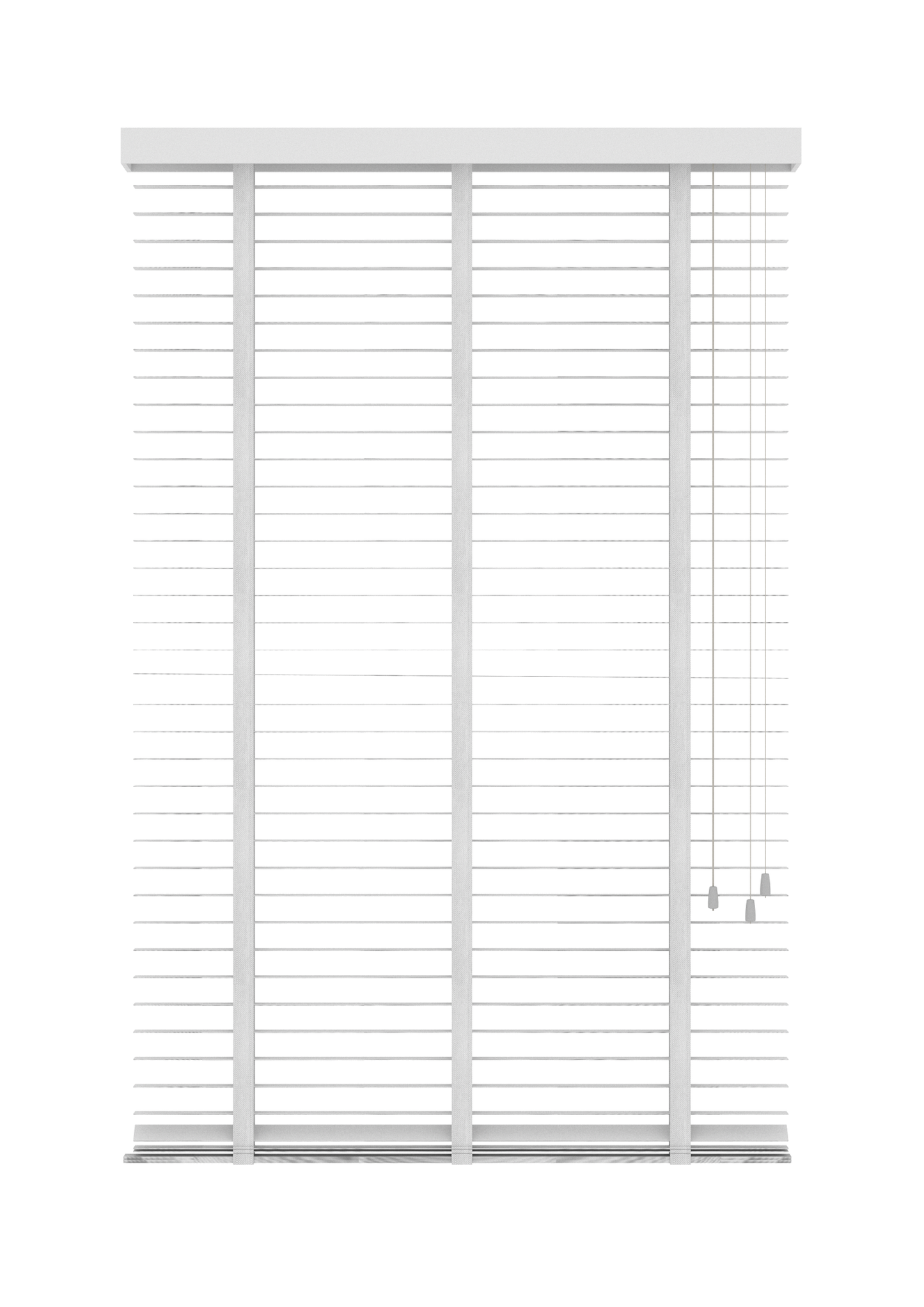 Bamboe Jaloezie met Ladderband 65mm wit