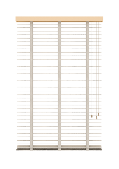 Basswood Jaloezie met Ladderband 65mm Parel-wit