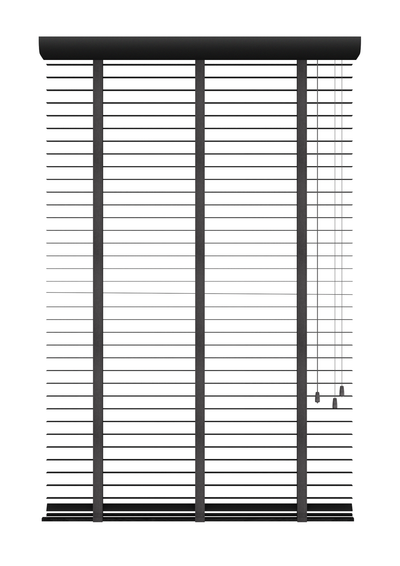 Basswood Jaloezie zonder Ladderband 35mm Zwart