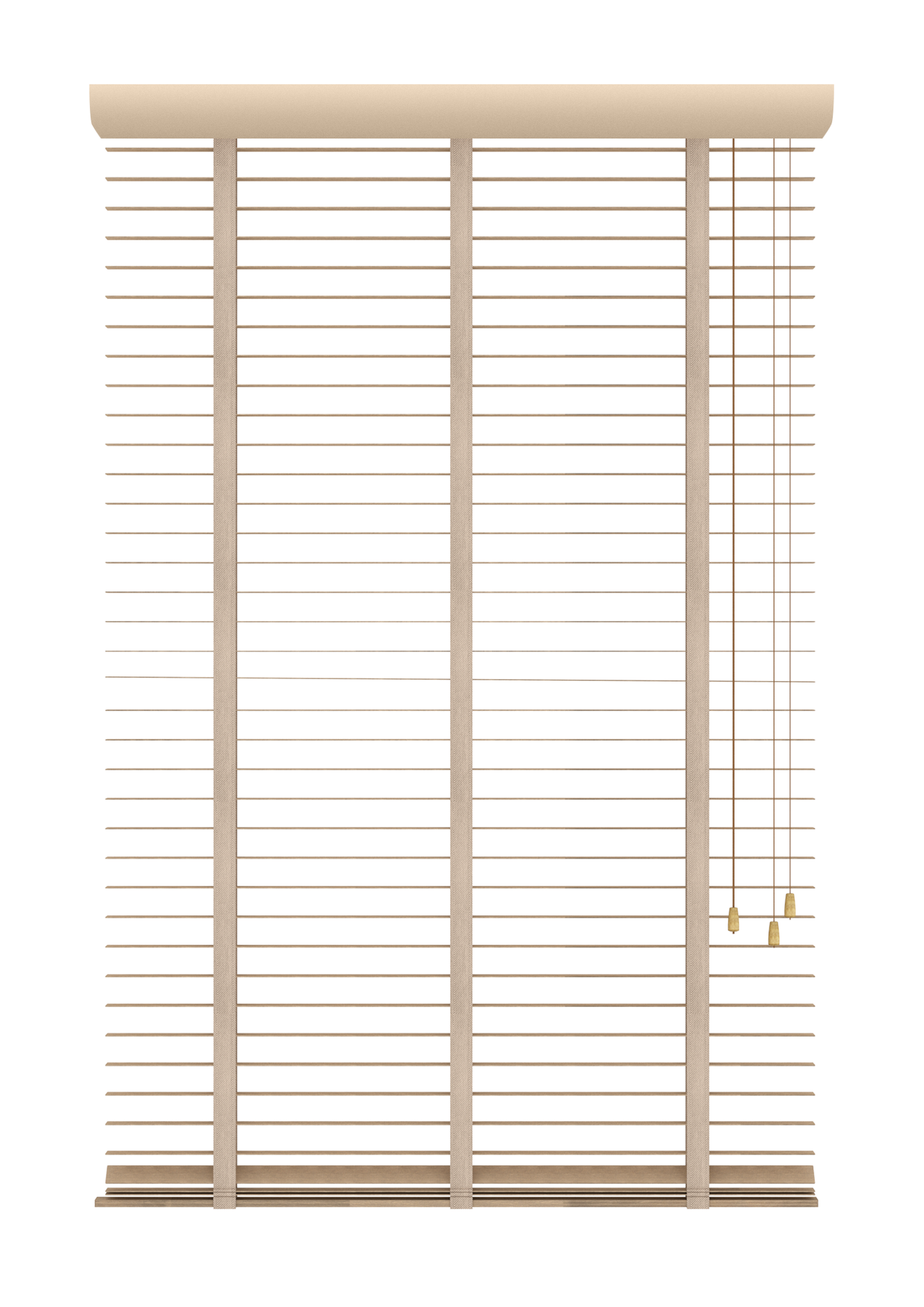 Bamboe Jaloezie met Ladderband 65mm taupe
