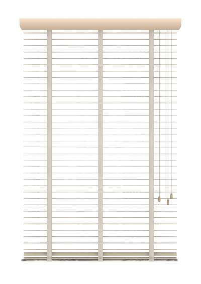 Bamboe Jaloezie met Ladderband 50mm Parel-wit