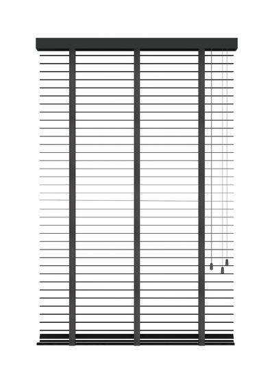 Basswood Jaloezie met Ladderband 50mm Zwart