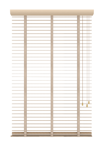 Bamboe Jaloezie met Ladderband 35mm taupe
