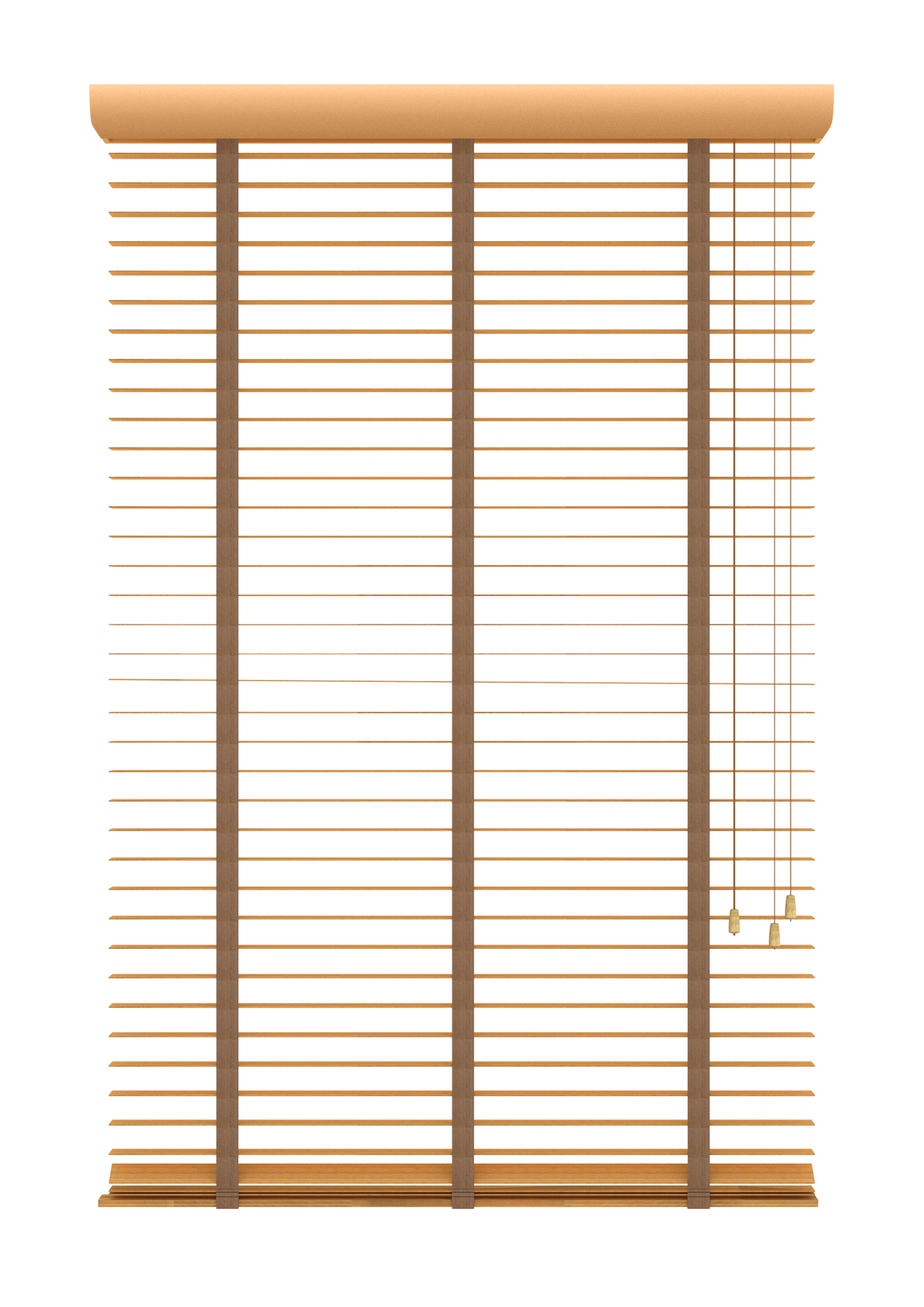 Bamboe Jaloezie met Ladderband 65mm eik