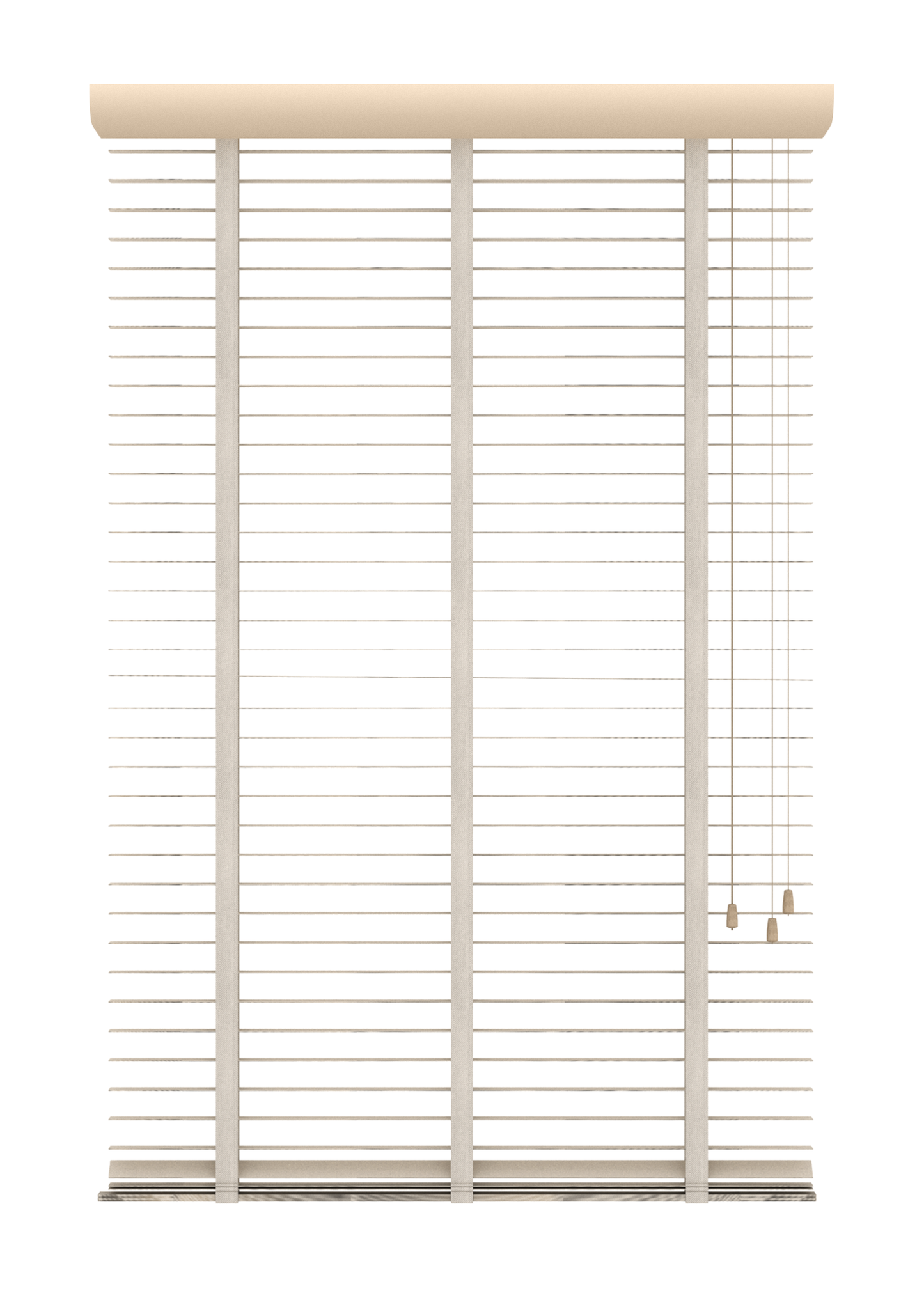 Bamboe Jaloezie met Ladderband 65mm Parel-wit