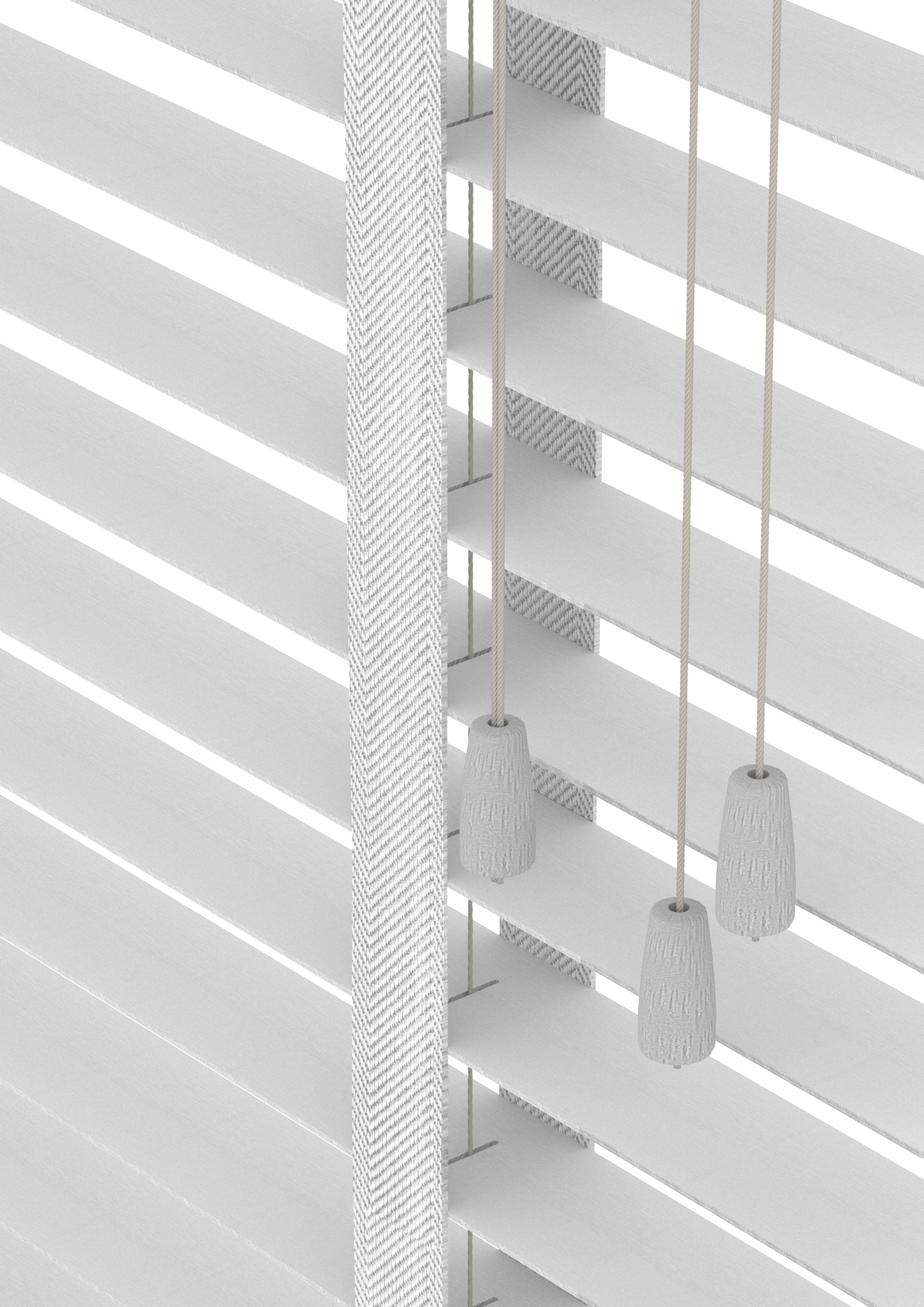 Bamboe Jaloezie met Ladderband 65mm wit