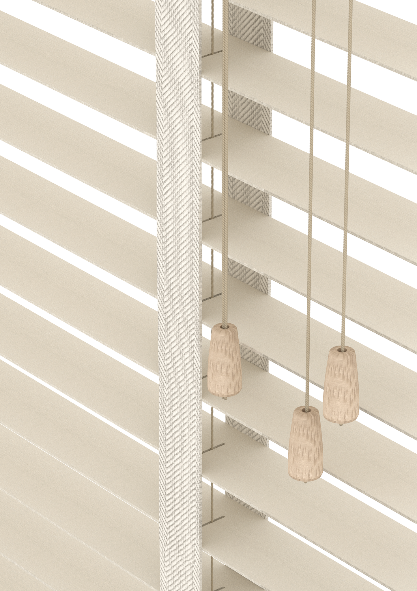 Bamboe Jaloezie met Ladderband 50mm Parel-wit