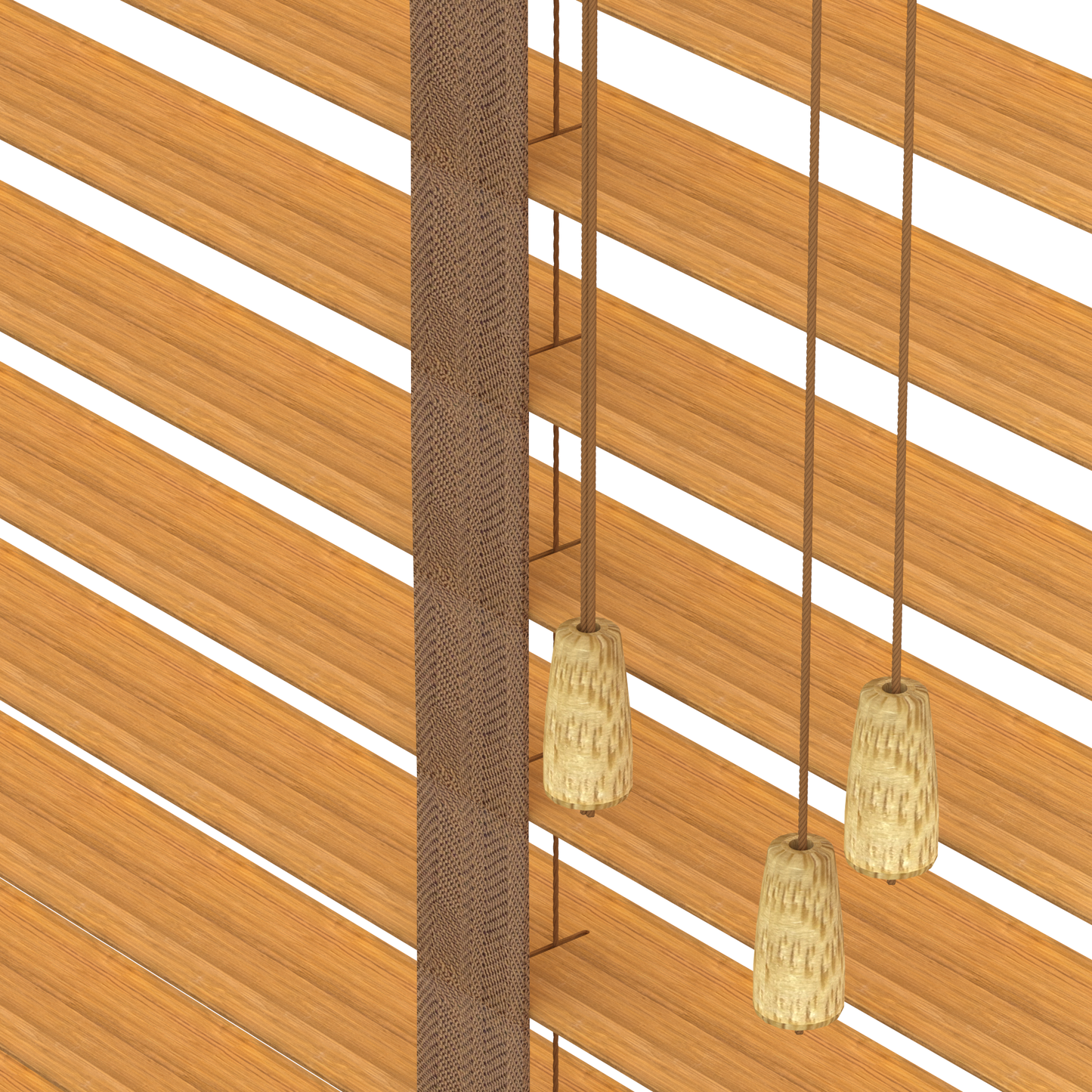 Basswood Jaloezie met Ladderband 35mm licht eik
