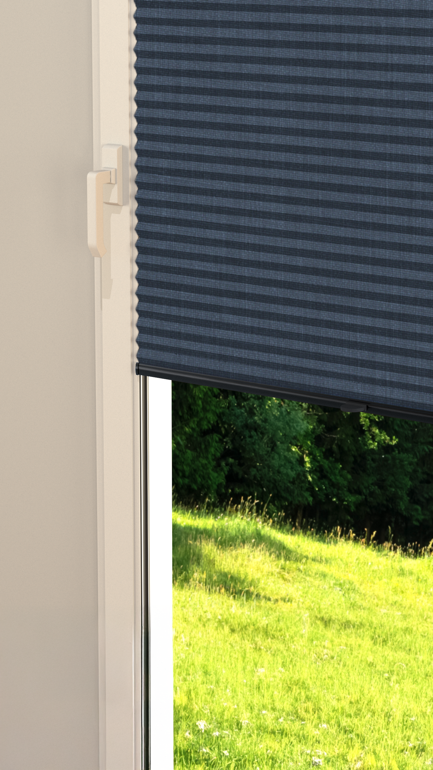 Plisse Gordijn Semi Transparant Navy Blauw