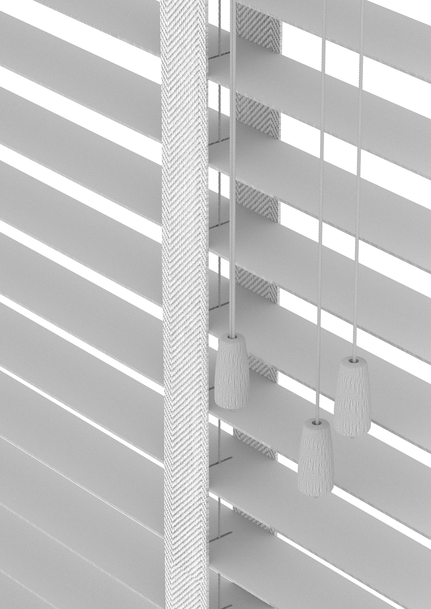Basswood Jaloezie met Ladderband 65mm Wit