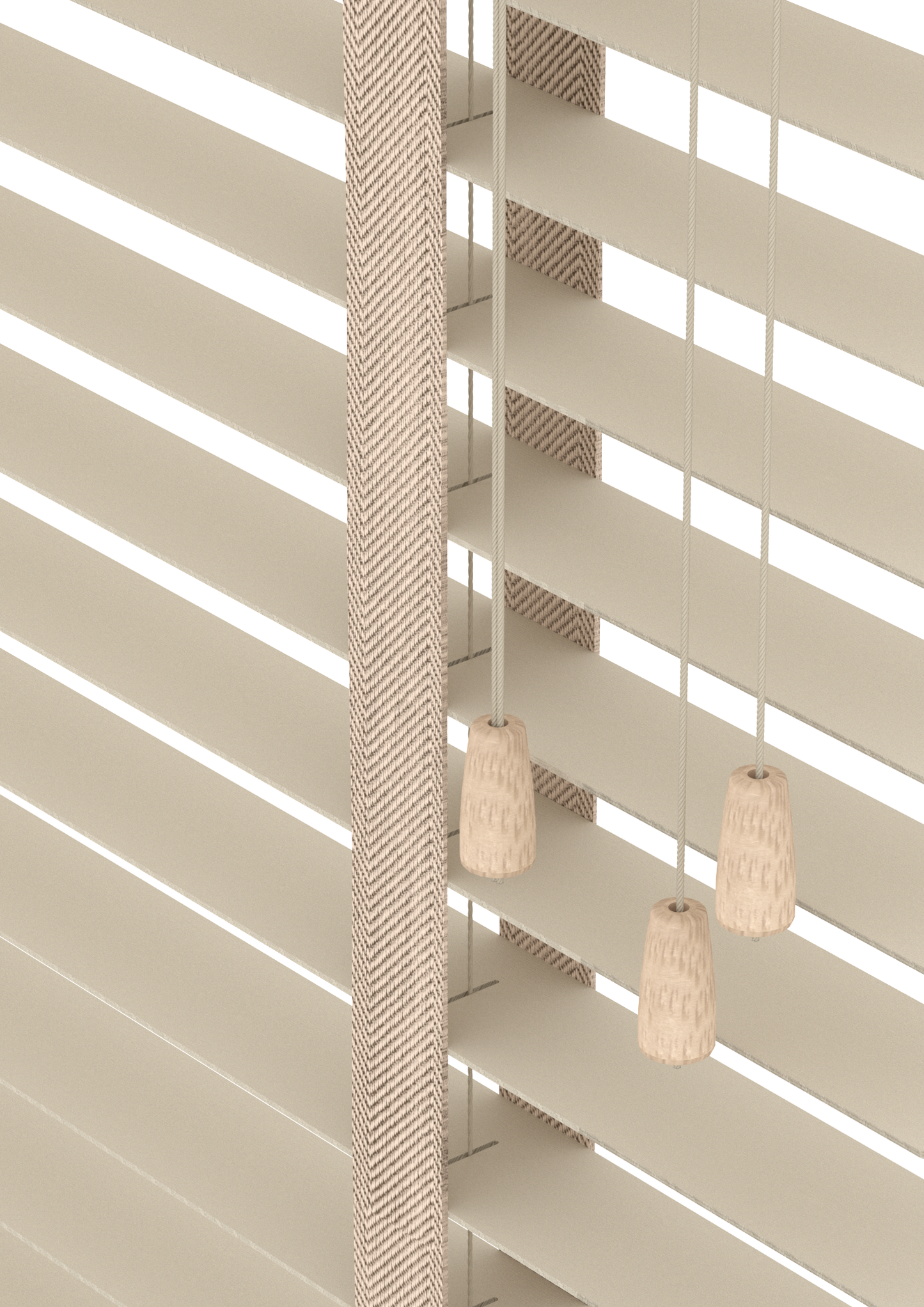 Basswood Jaloezie met Ladderband 65mm Limestone