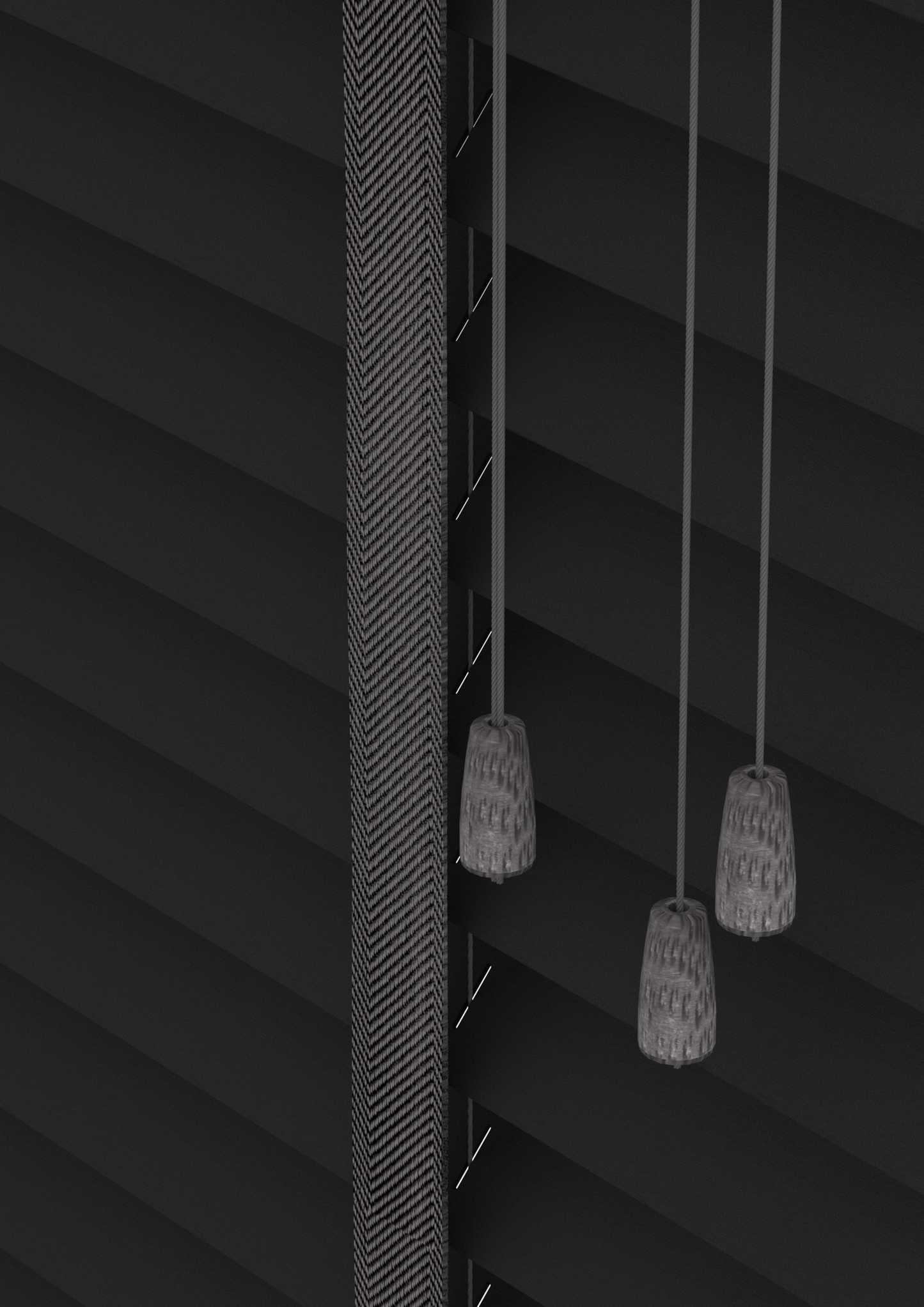 Basswood Jaloezie met Ladderband 35mm Zwart