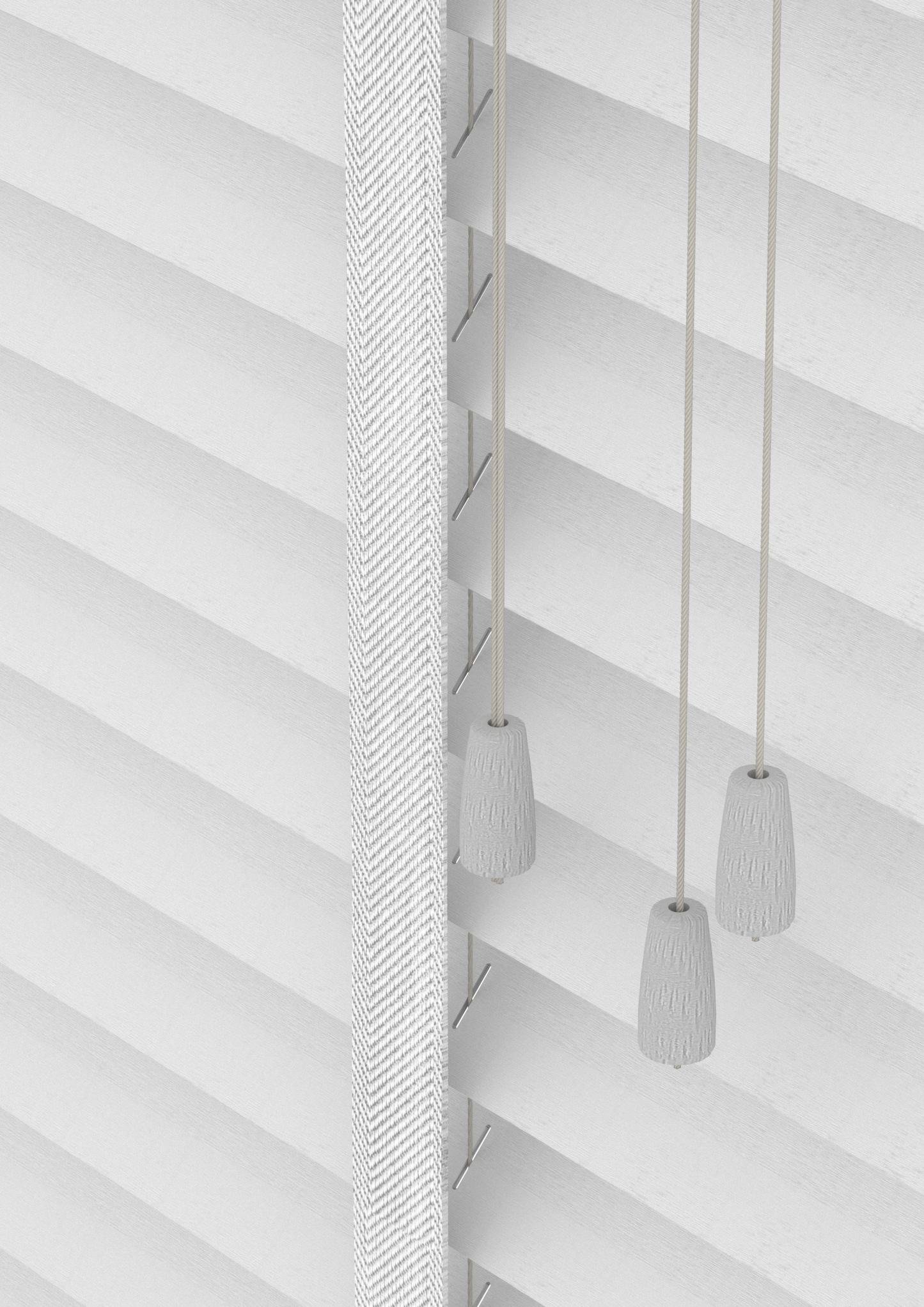 Bamboe Jaloezie met Ladderband 65mm wit