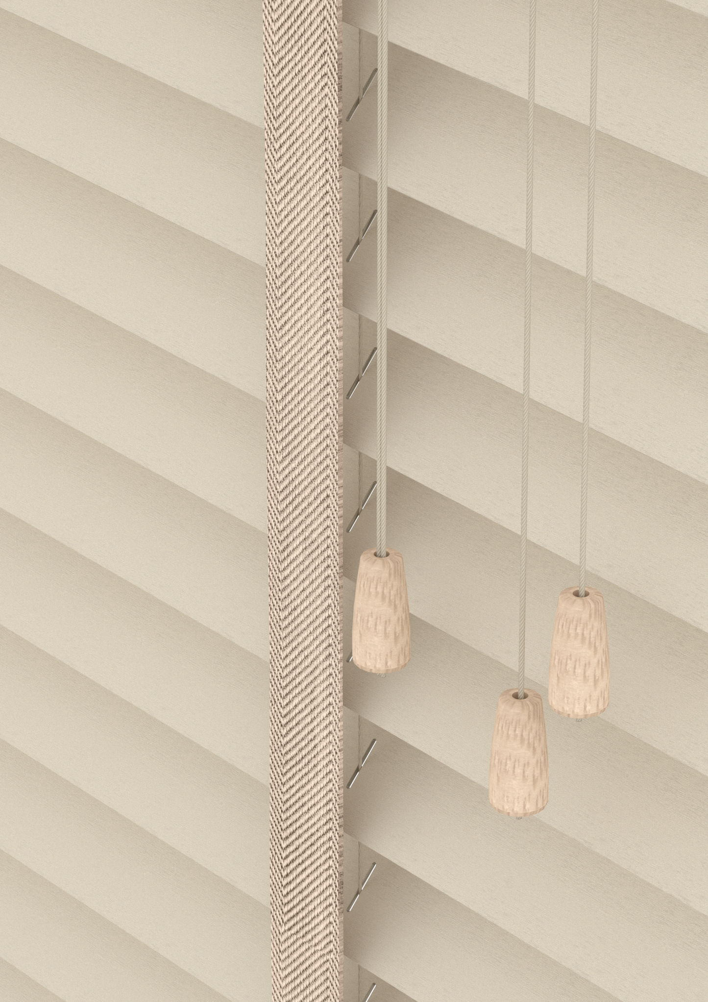 Basswood Jaloezie met Ladderband 50mm Limestone