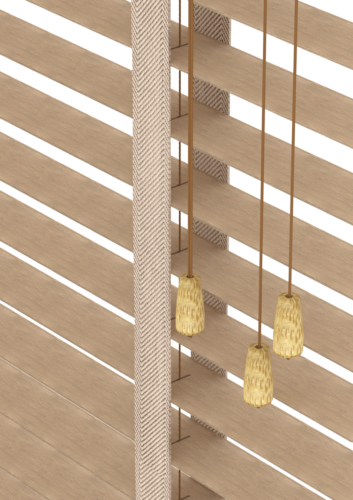 Bamboe Jaloezie met Ladderband 65mm taupe