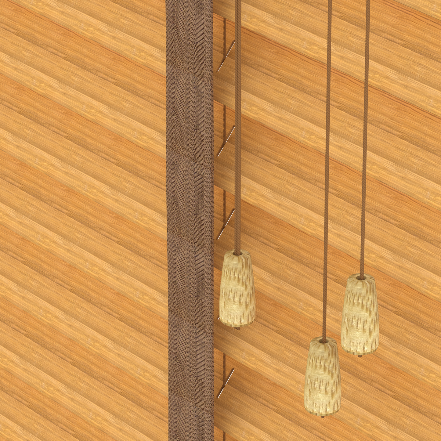 Basswood Jaloezie met Ladderband 35mm licht eik