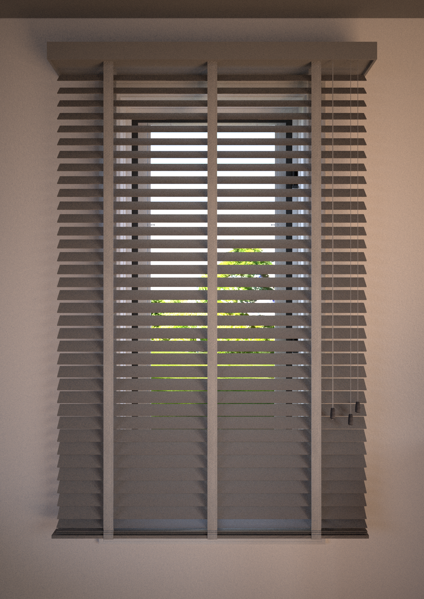 Basswood Jaloezie met Ladderband 65mm Donker-Grijs