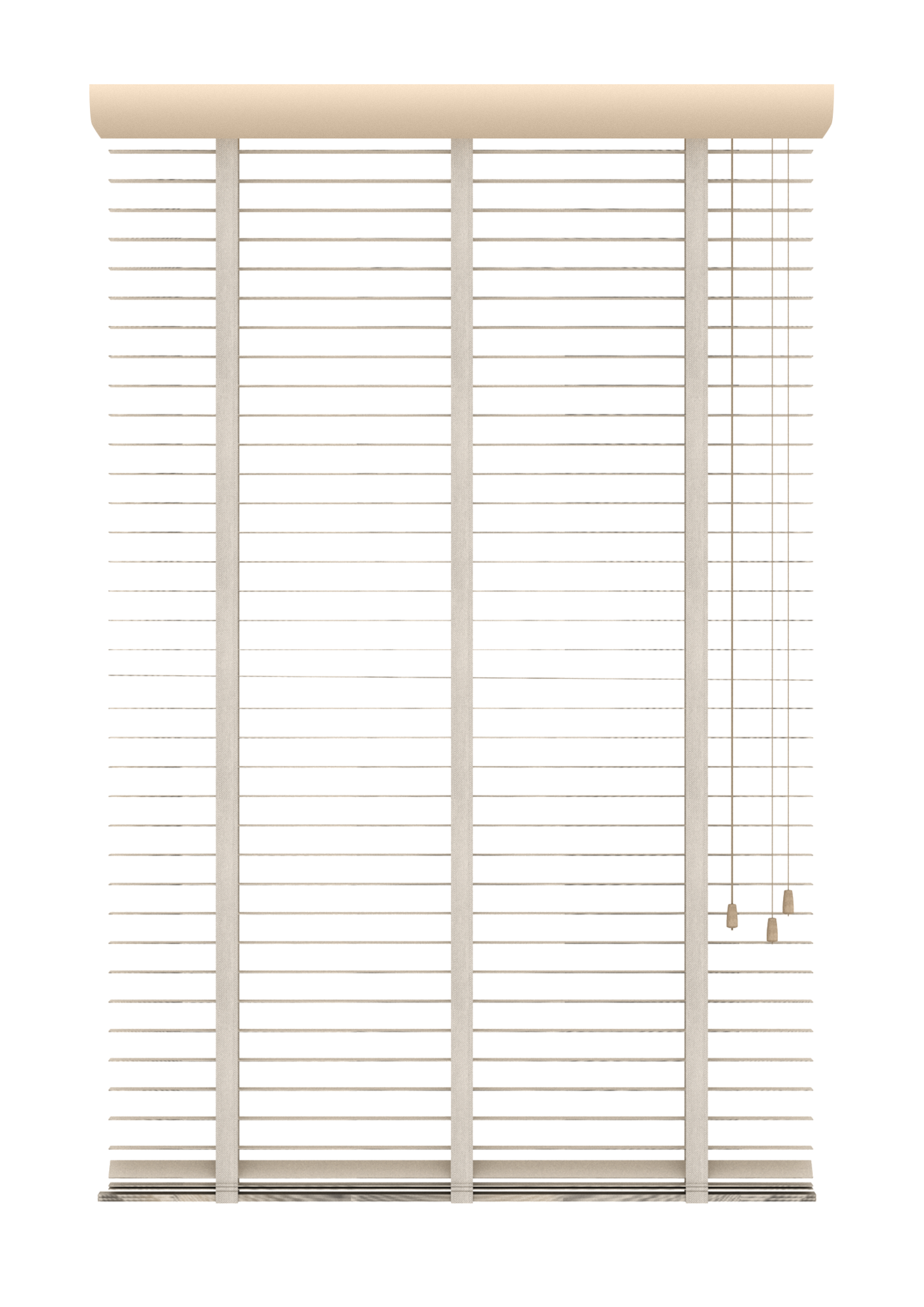 Bamboe Jaloezie 35MM Parel-wit Open