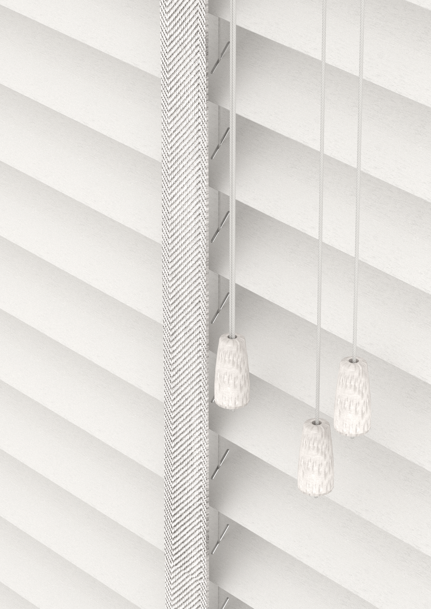 Basswood Jaloezie 50MM Wit Coord Dicht