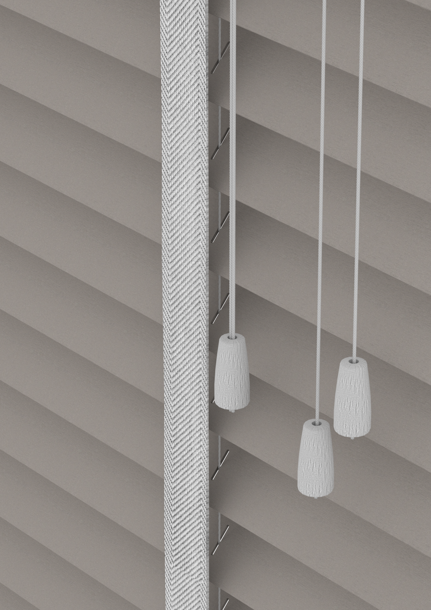 Basswood Jaloezie 65MM Donker Grijs Coord Dicht
