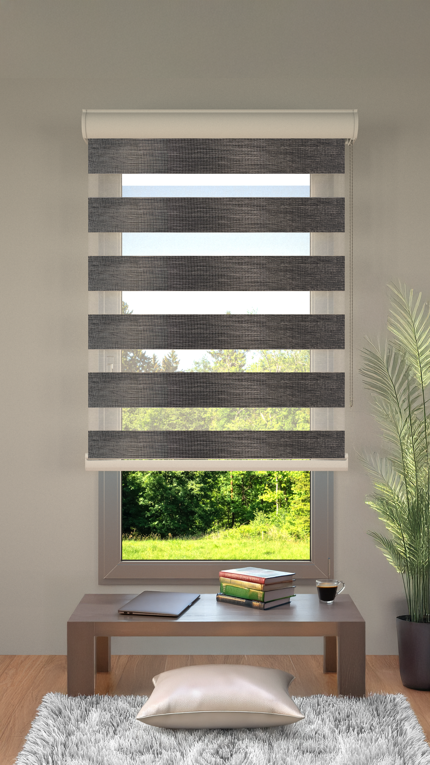 Duo Rolgordijn Semi Transparant Beige