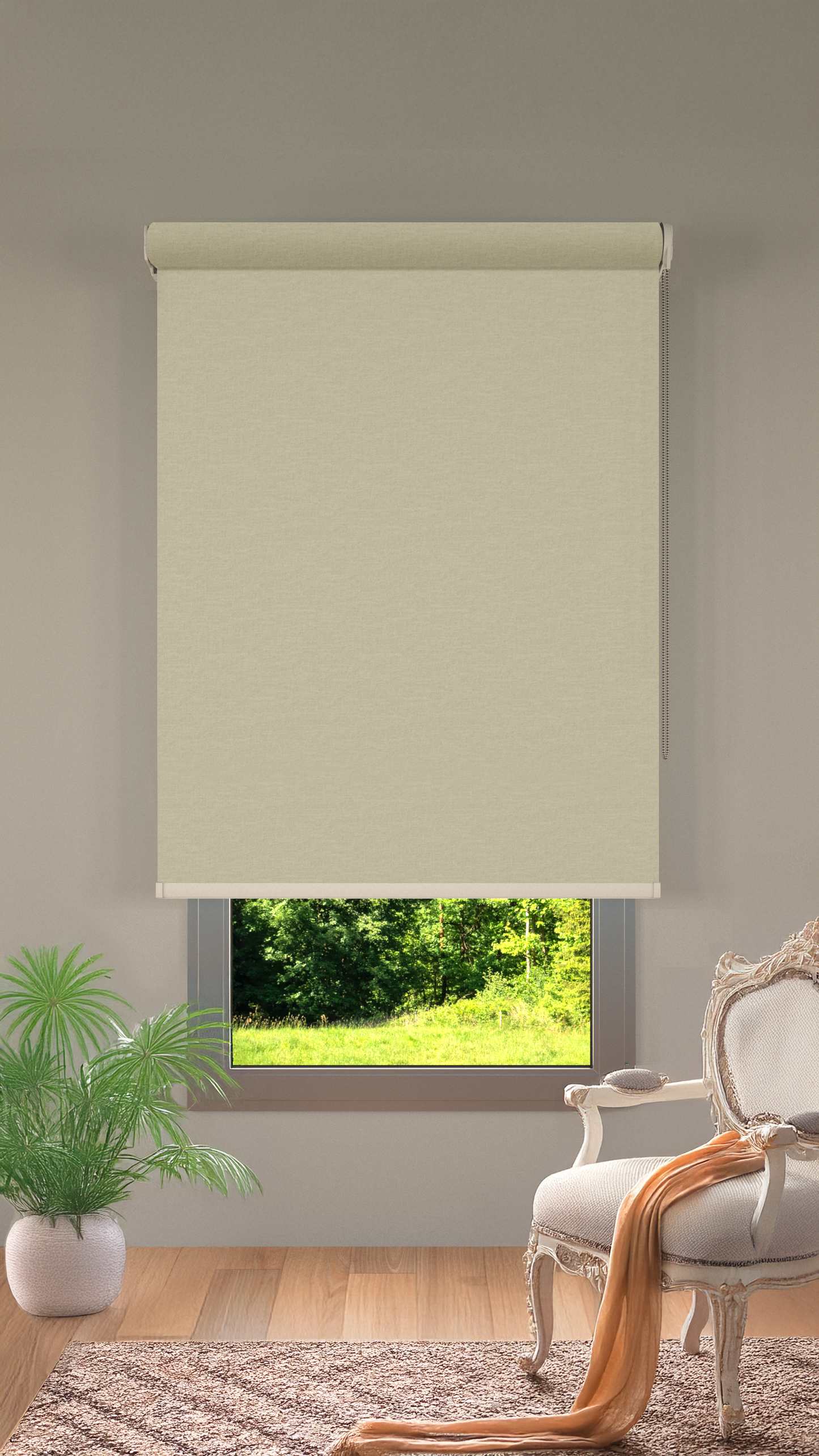 Rolgordijn Semi Transparant Donker-Beige
