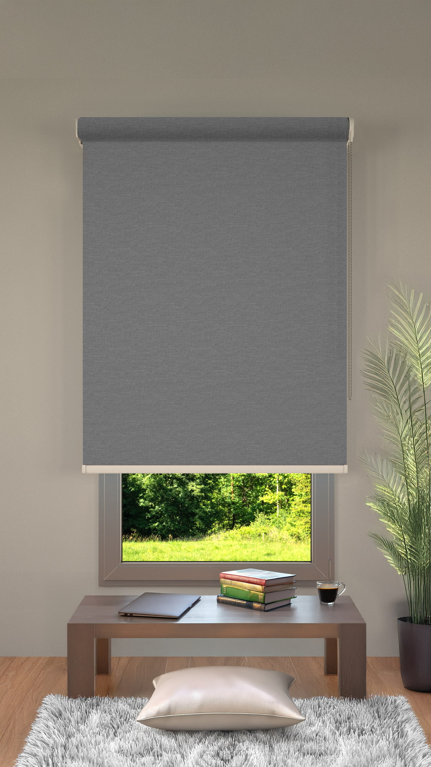 Rolgordijn Semi Transparant Donker-Beige