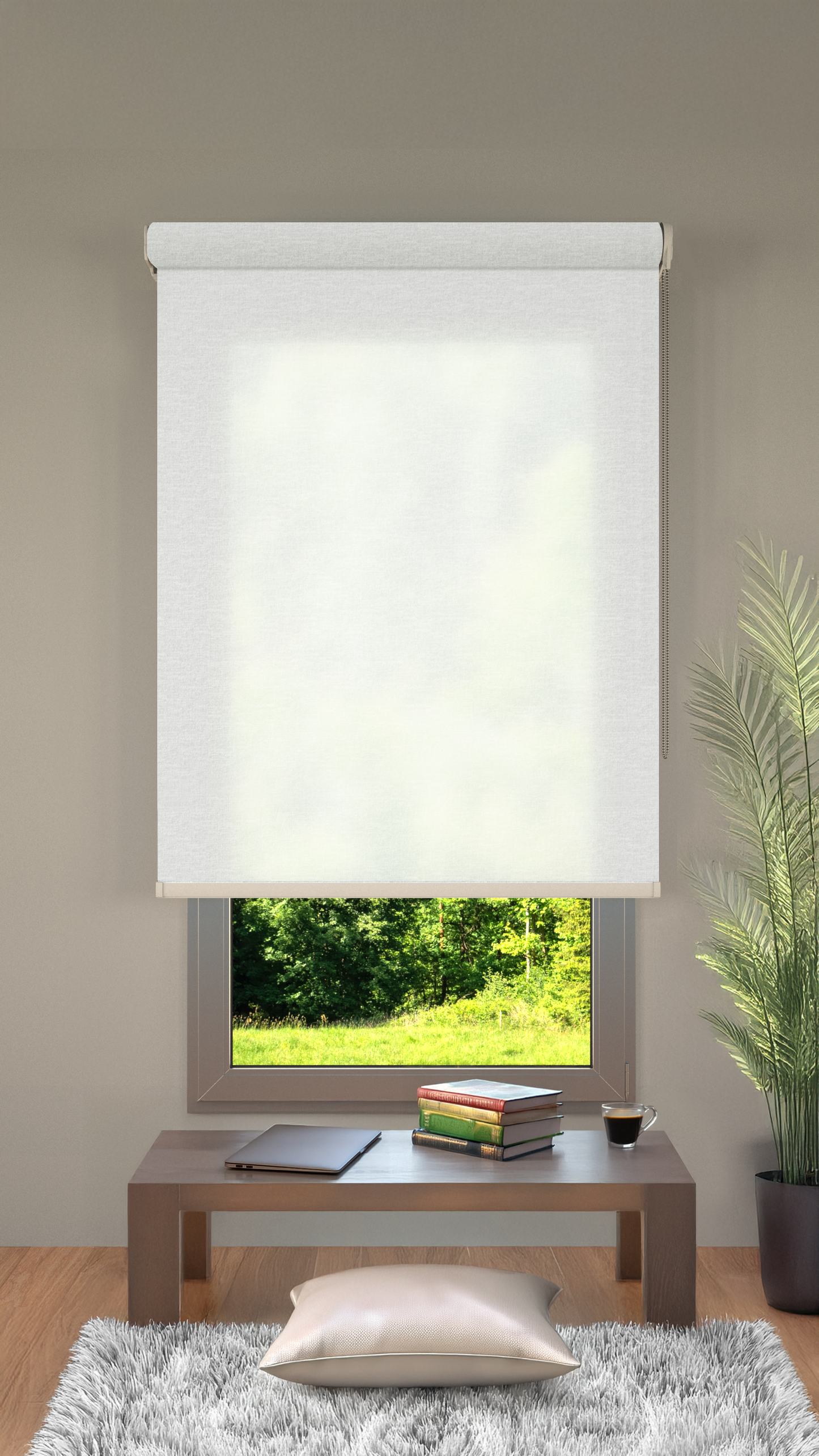 Rolgordijn Semi Transparant Donker-Beige